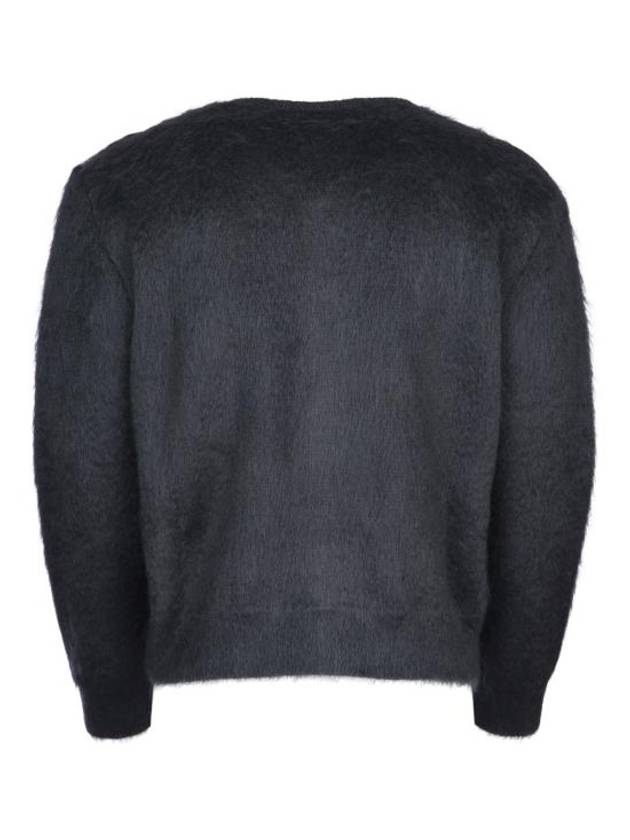 CELINE Brushed Mohair Cardigan Jacket Dark Grey