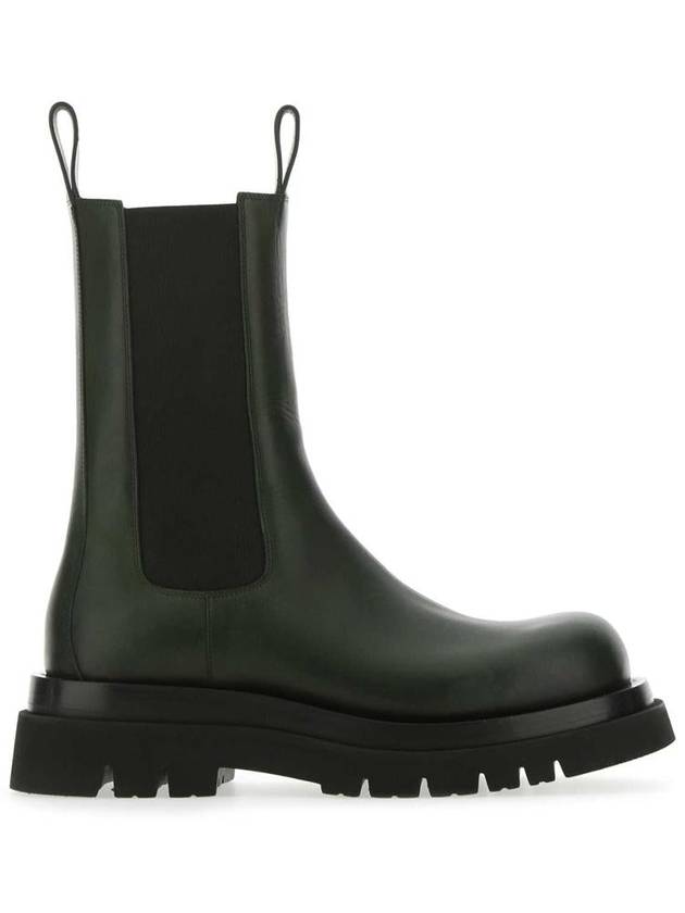 Bottega Veneta Lug Ankle Chelsea Boots Bottle Green