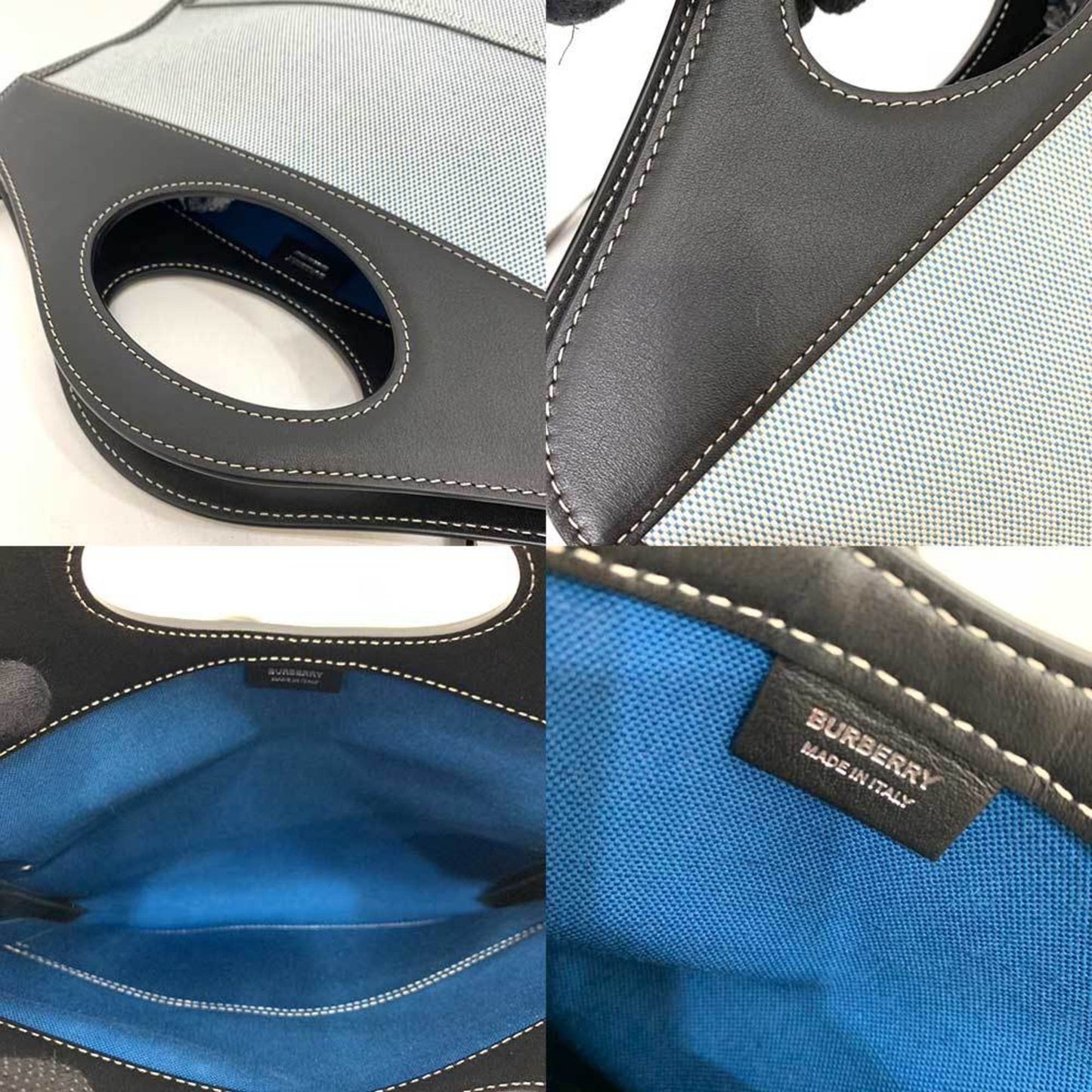 Burberry blue Navy Canvas Handbag Shoulder Bag ()