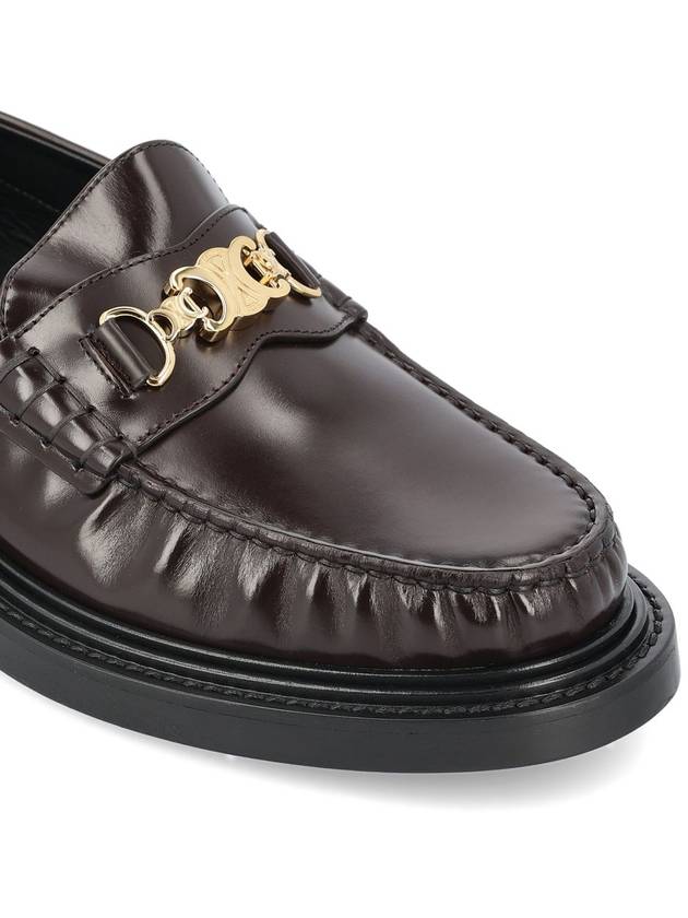 CELINE Universite Triomphe Chain Polished Bull Loafer Dark Brown