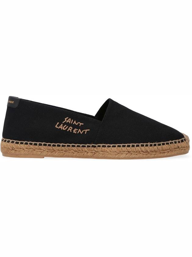 Saint Laurent Logo Monogram Espadrilles Black