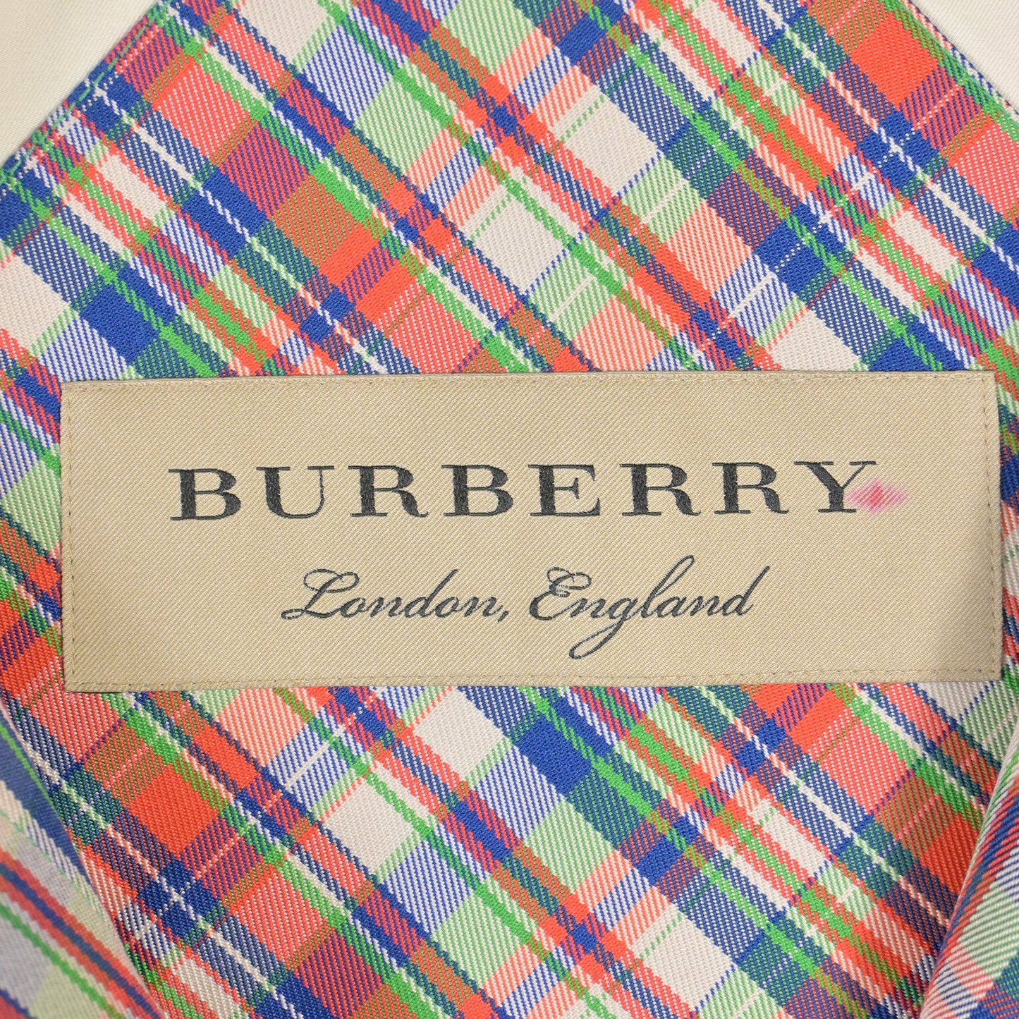 Burberry Checkered Long Coat in Multicolor Silk