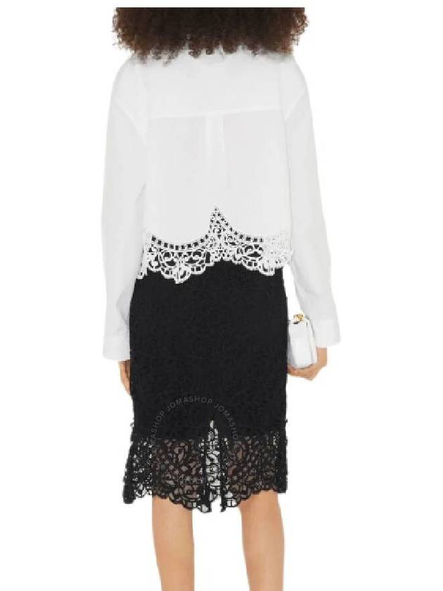 Burberry Women's Macrame Lace Pencil Skirt Black