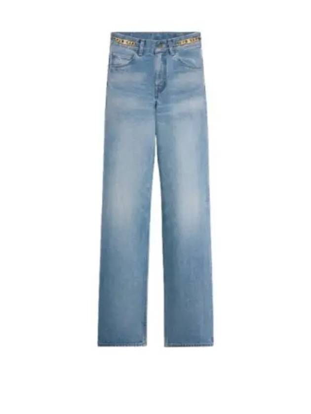 CELINE Kitty Pismo Wash Denim Straight Jeans Blue