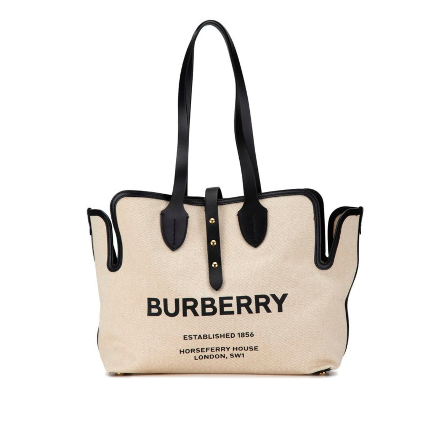 Burberry Canvas Leather Shoulder Bag Tote Bag ()