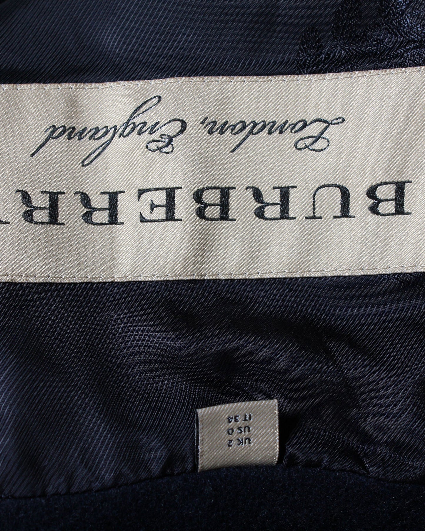 Burberry Car Coat in Navy Blue Cashmere