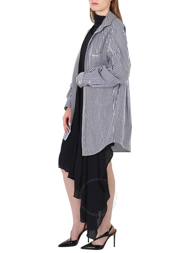 Balenciaga Balenciaga Ladies Black Twisted Layered Shirt-effect Asymmetric Dress, Brand Size 34 (US Size 0)