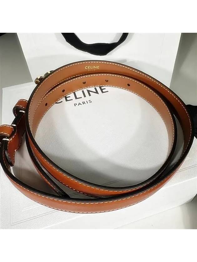 CELINE Teen Triomphe Calfskin Belt Tan