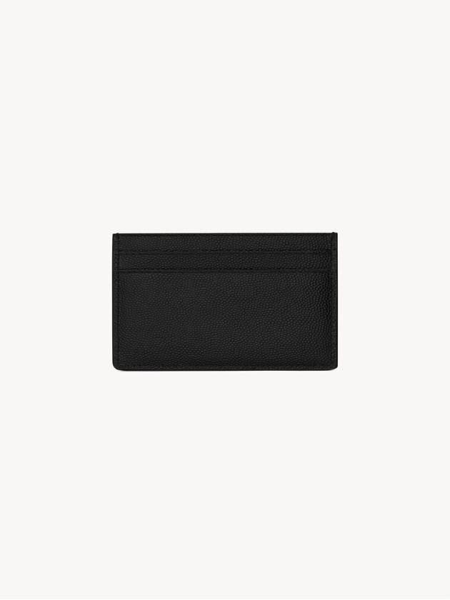 Saint Laurent Embossed Leather Card Wallet Black