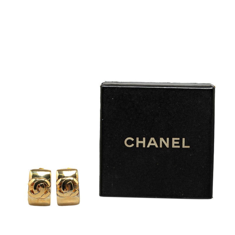 Chanel Vintage Coco Mark Earrings Gold