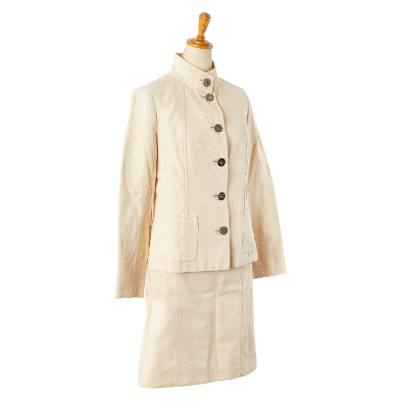 Burberry Cotton Jacket Skirt Set Beige
