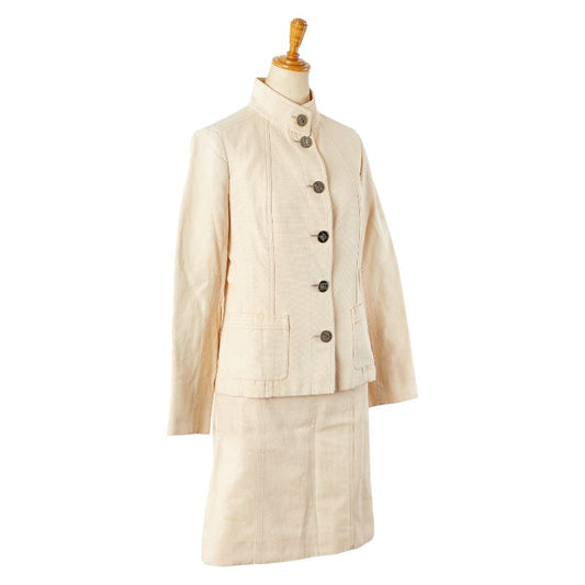Burberry Cotton Jacket Skirt Set Beige