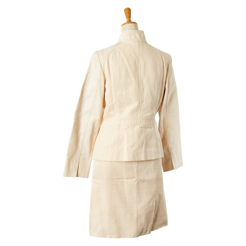 Burberry Cotton Jacket Skirt Set Beige