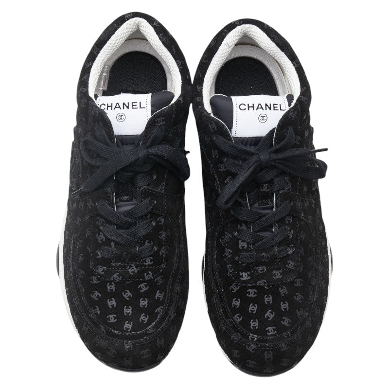 Chanel Coco Mark Leather Sneakers Black