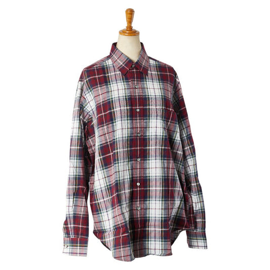Burberry Check Cotton Shirt Red Multicolor