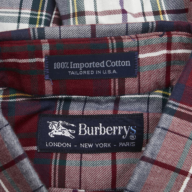 Burberry Check Cotton Shirt Red Multicolor