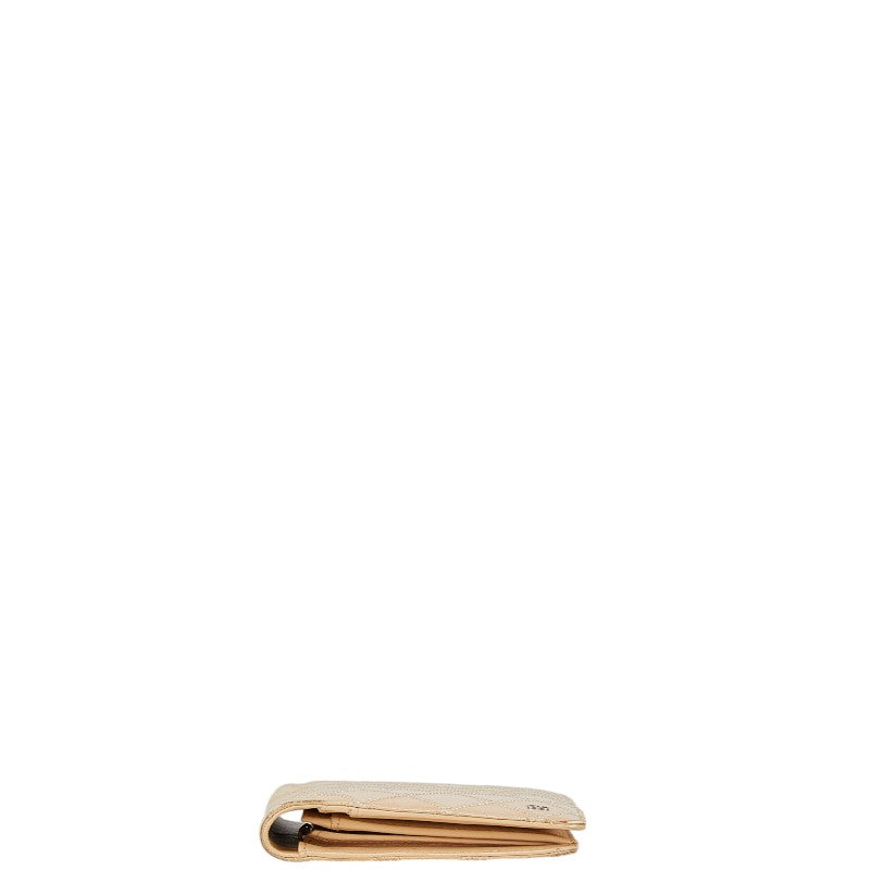 Chanel Beige Leather Bicolor Long Wallet