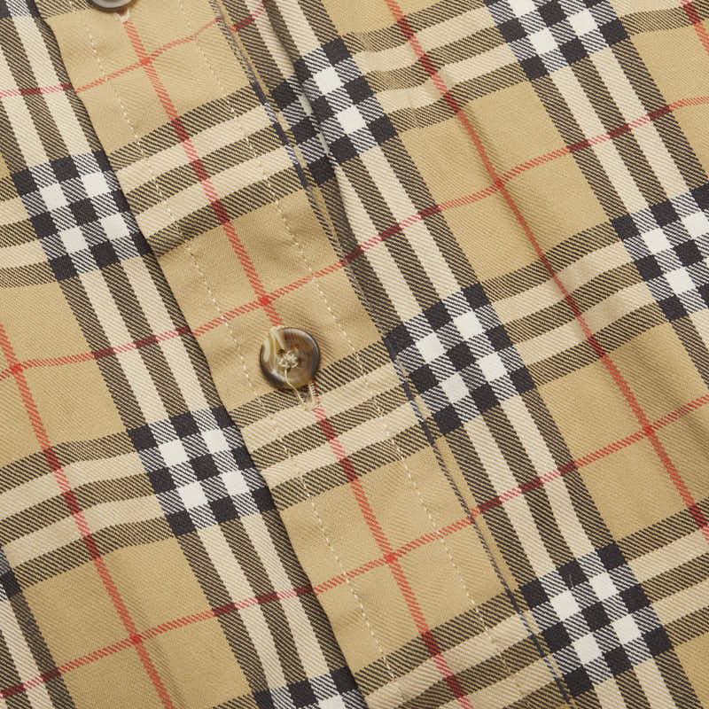 Burberry Check Cotton Shirt Beige Multicolor