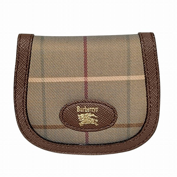 Burberry Check Canvas Leather Coin Case