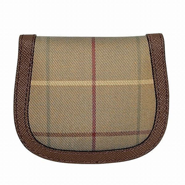 Burberry Check Canvas Leather Coin Case