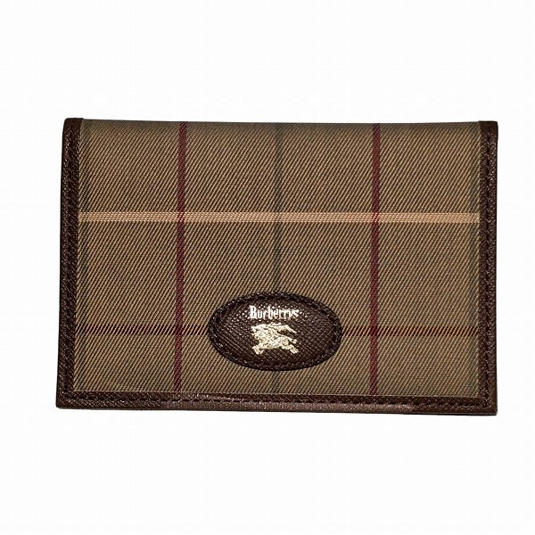 Burberry Check Canvas Leather Card Case
