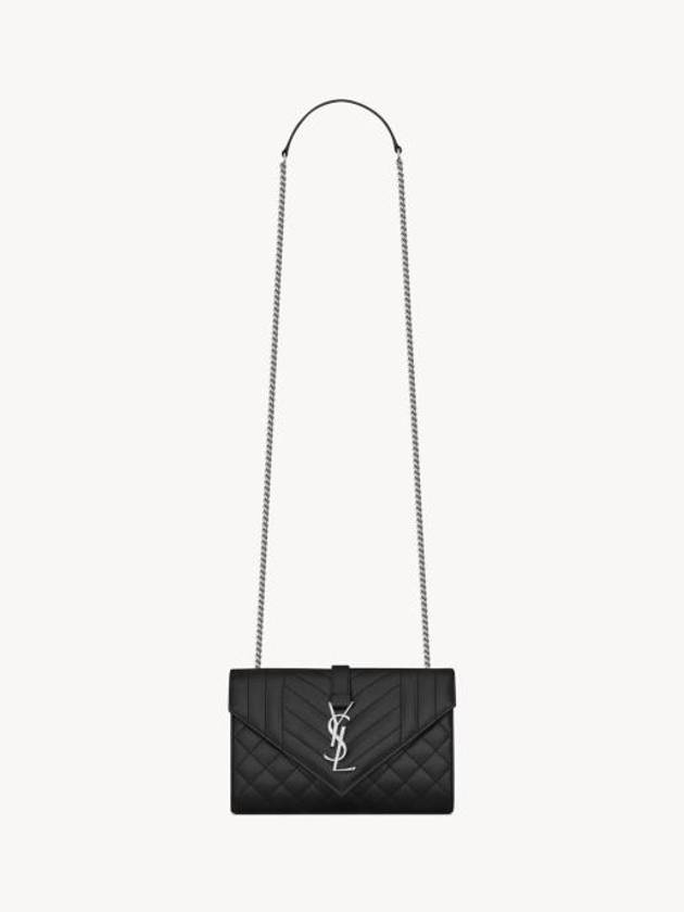 Saint Laurent Quilted Envelope Small Shoulder Bag Black