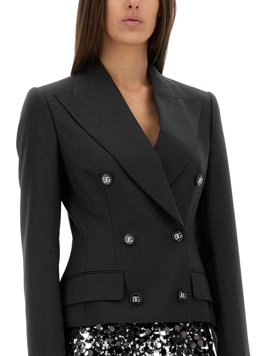 Dolce & Gabbana Women Dolce Double-Breasted Jacket With Dg Logo Buttons