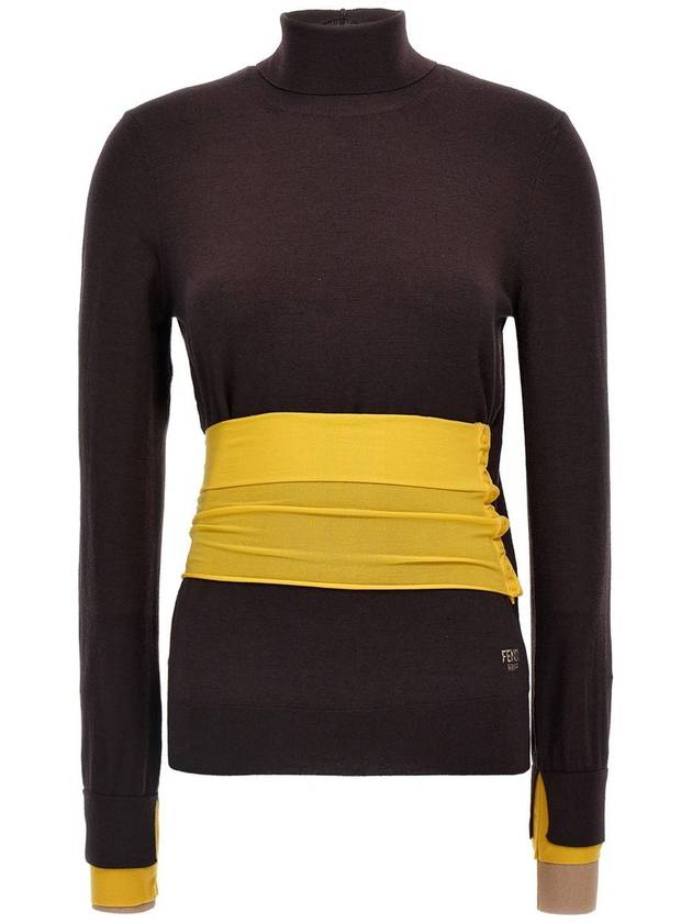 Fendi Wool Turtleneck Dark Purple