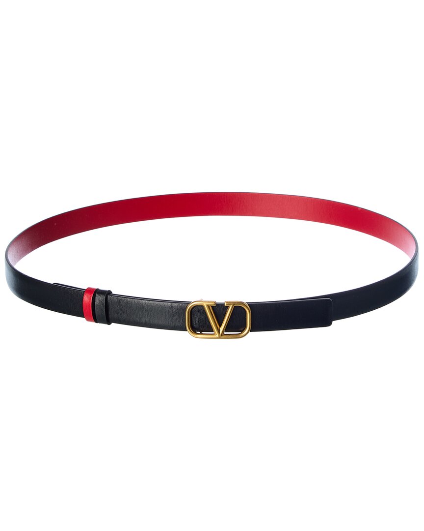 Valentino Vlogo 20Mm Reversible Leather Belt Black