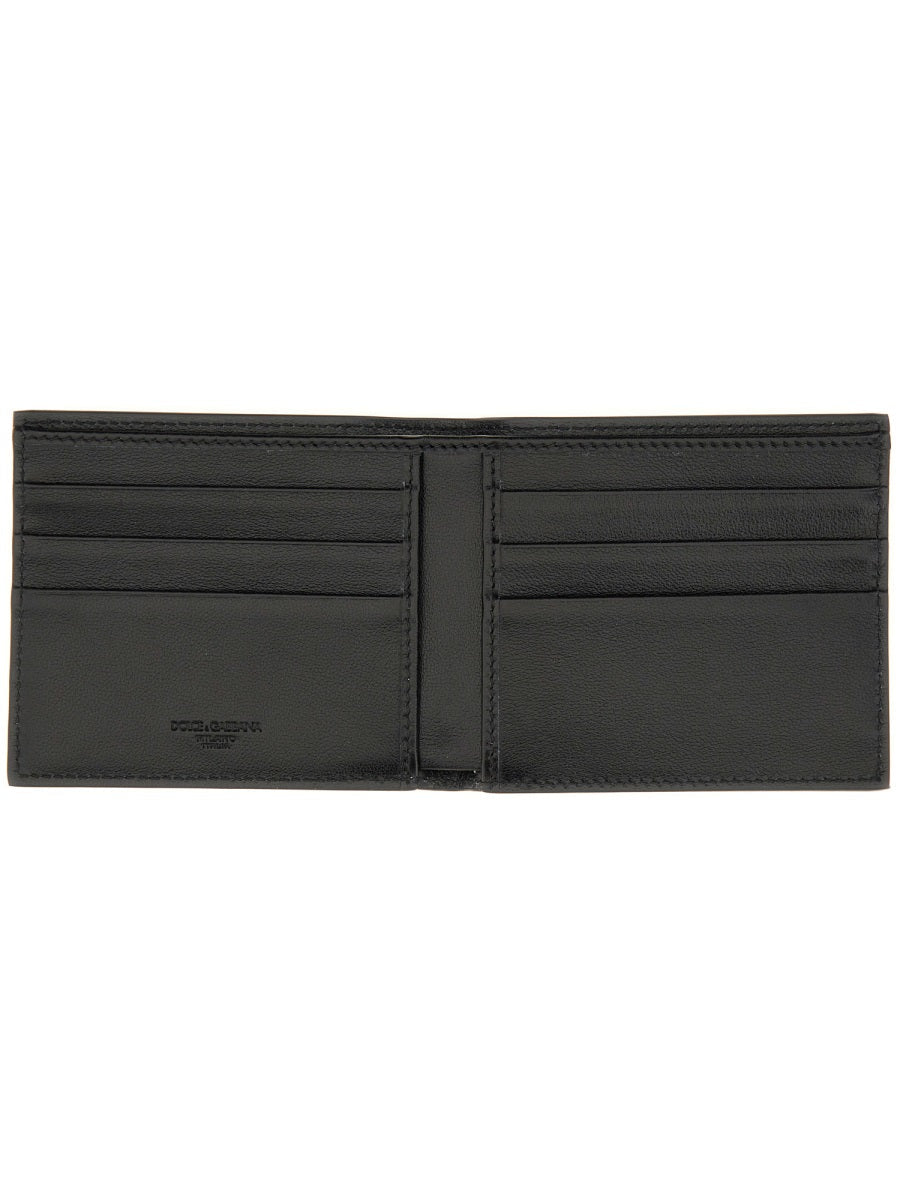 Dolce & Gabbana Men Calfskin Leather Bifold Wallet