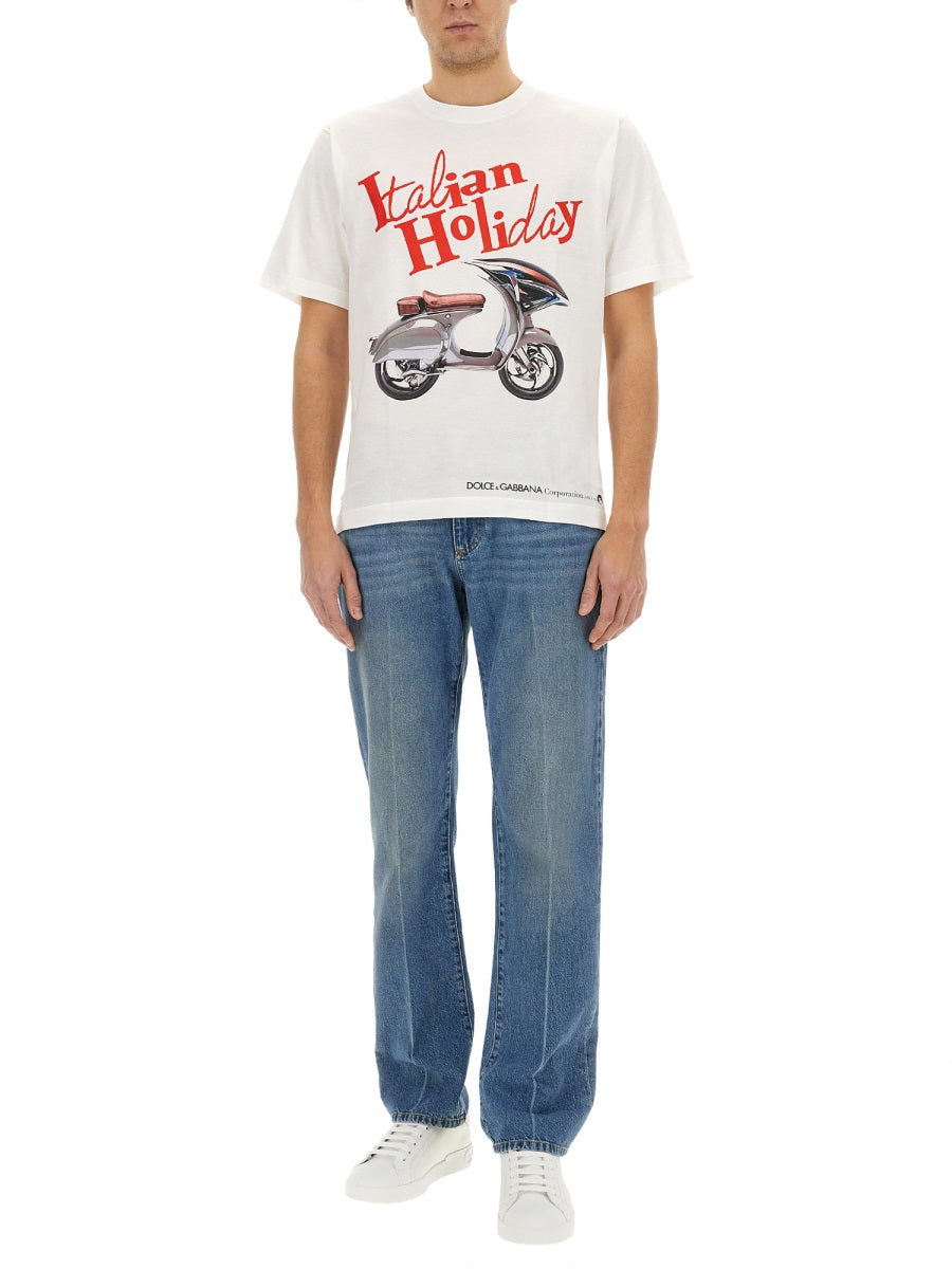 Dolce & Gabbana Men T-Shirt With "Wasp" Print