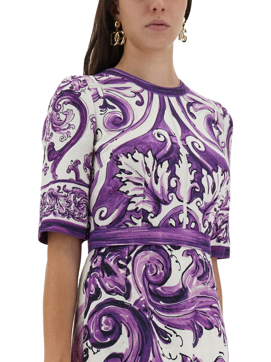 Dolce & Gabbana Women Majolica Print Mini Dress
