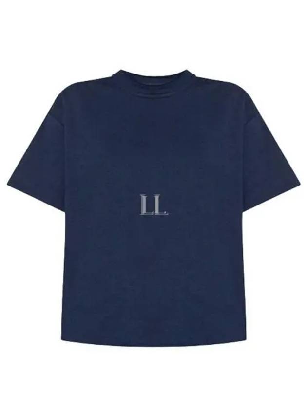Bottega Veneta Double Layered Cotton Jersey Short Sleeve T-Shirt Blue