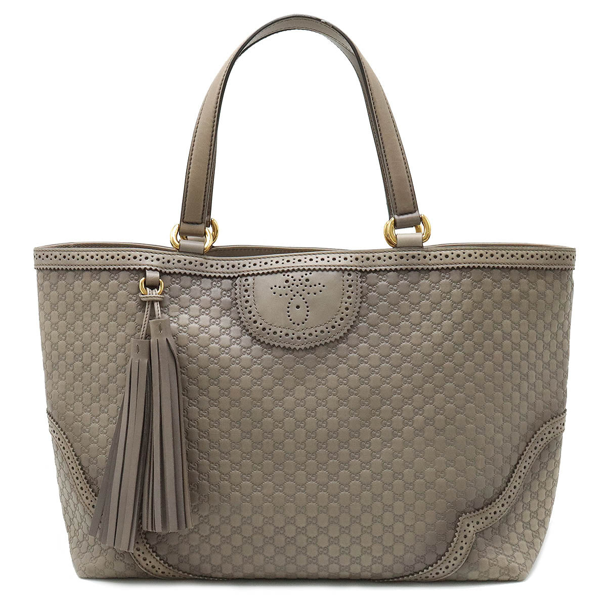 Gucci Microguccissima Tassel Tote Bag Leather Grey 296910