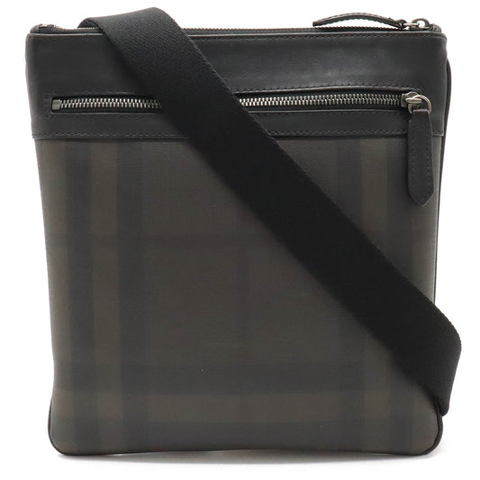 Burberry Check Shoulder Bag PVC Leather