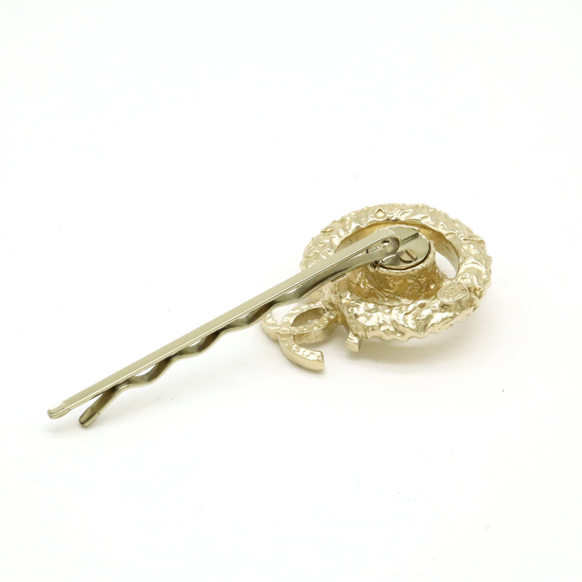 Chanel CC Mark Hairpin Rhinestone Gold