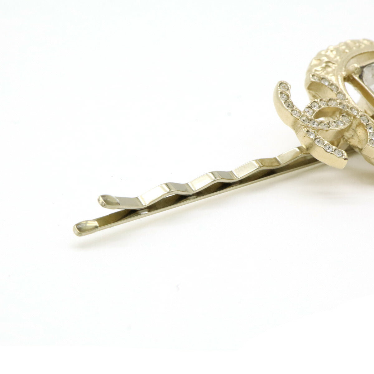 Chanel CC Mark Hairpin Rhinestone Gold