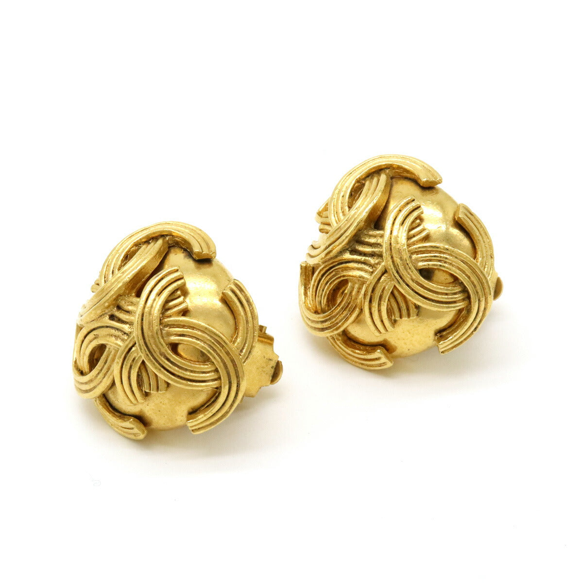 Chanel Triple Coco Mark Earrings Gold