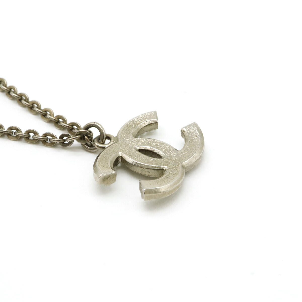Chanel Coco Mark Necklace Pendant with Faux Pearl Rhinestone Metal