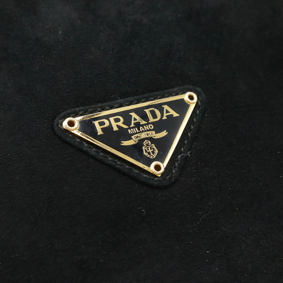 Prada Triangle Logo Suede 2way Bag