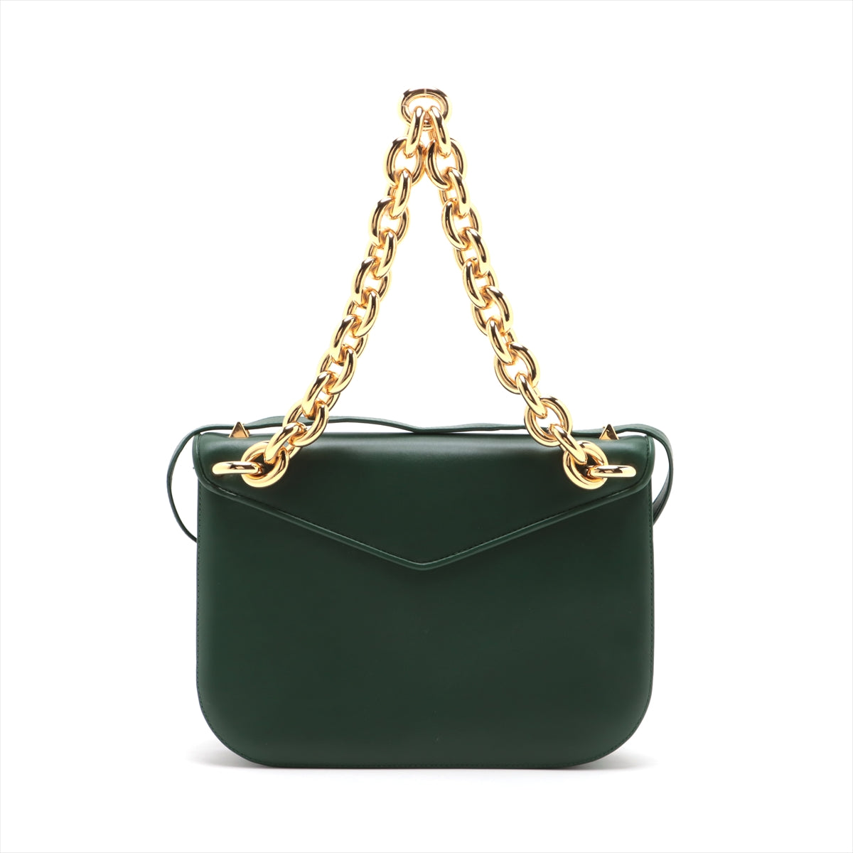 Bottega Veneta Mountain Leather Chain Shoulder Bag Green