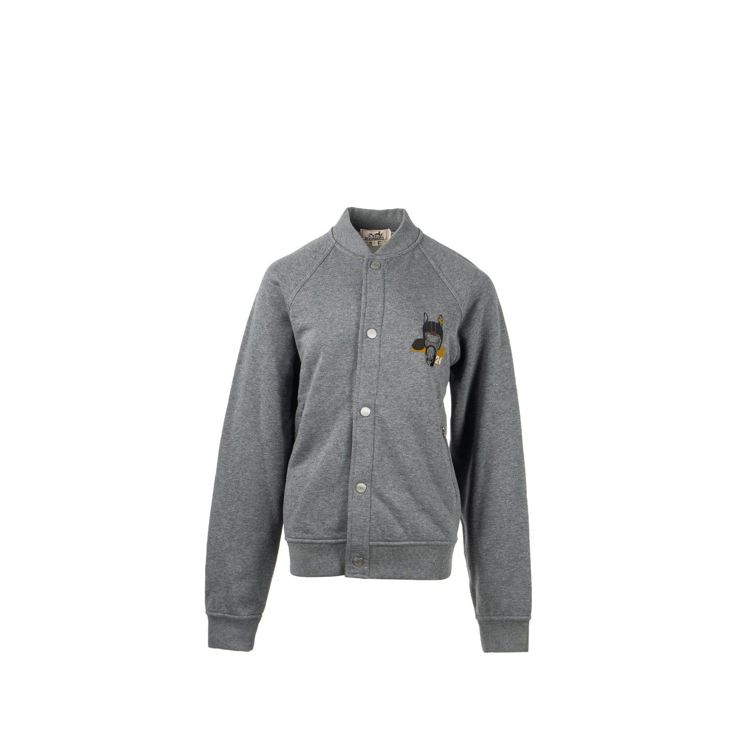 Hermes size S Quarterb H varsity jacket Cotton Gris