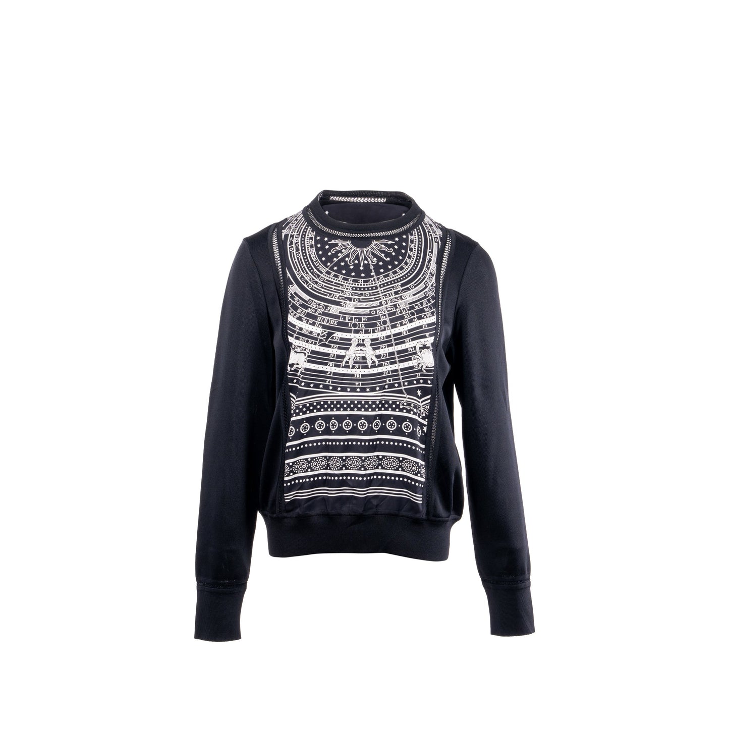 Hermes size 42 Astrologie Bandana Long Sleeve sweatshirt silk black/multicolour