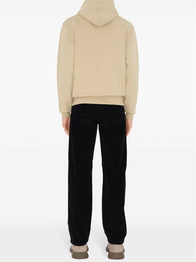 Burberry Check Label Cotton Hoodie Nutmeg