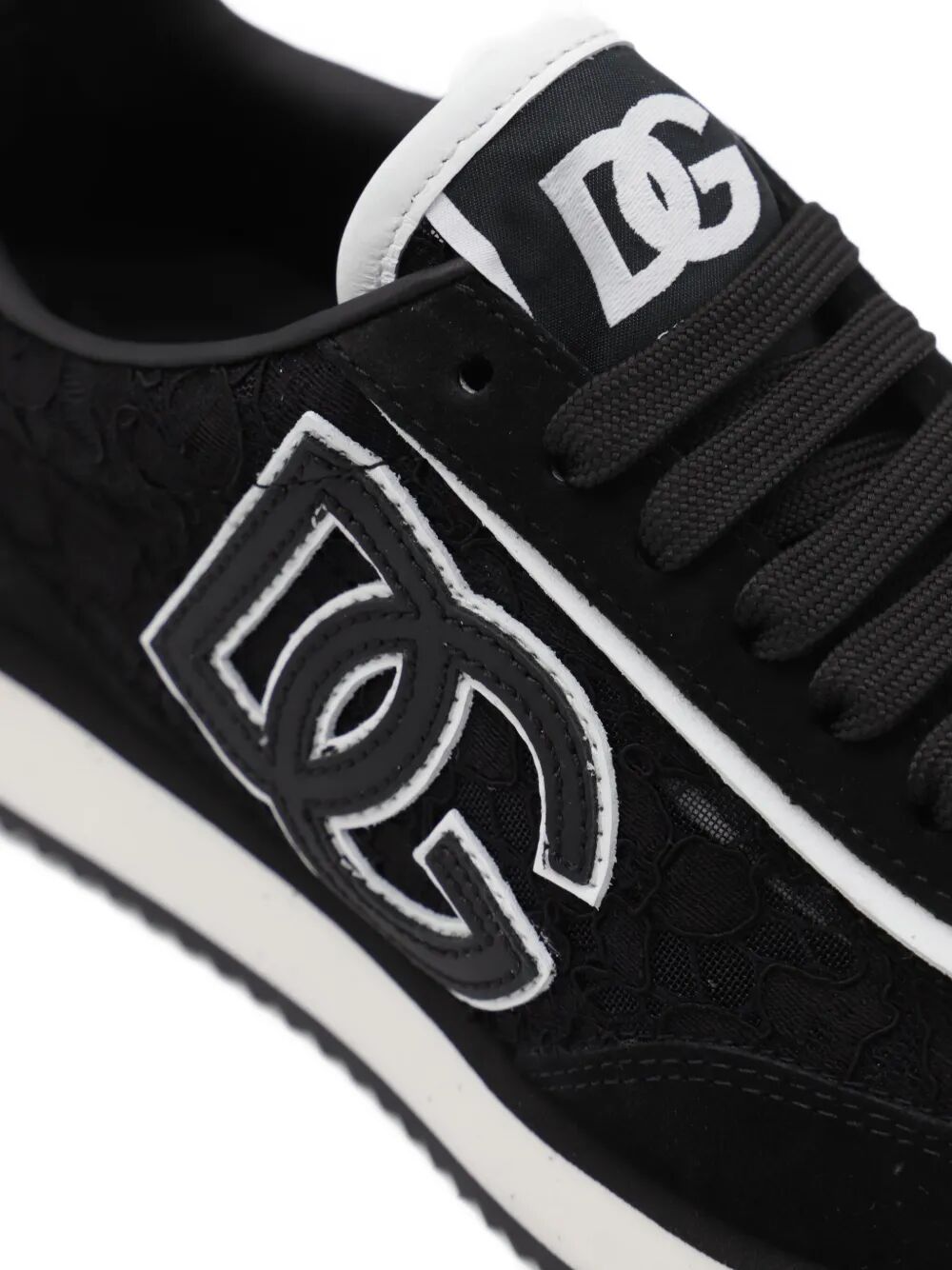 Dolce & Gabbana Women Dg Cushion Lace-Detailed Suede Sneakers