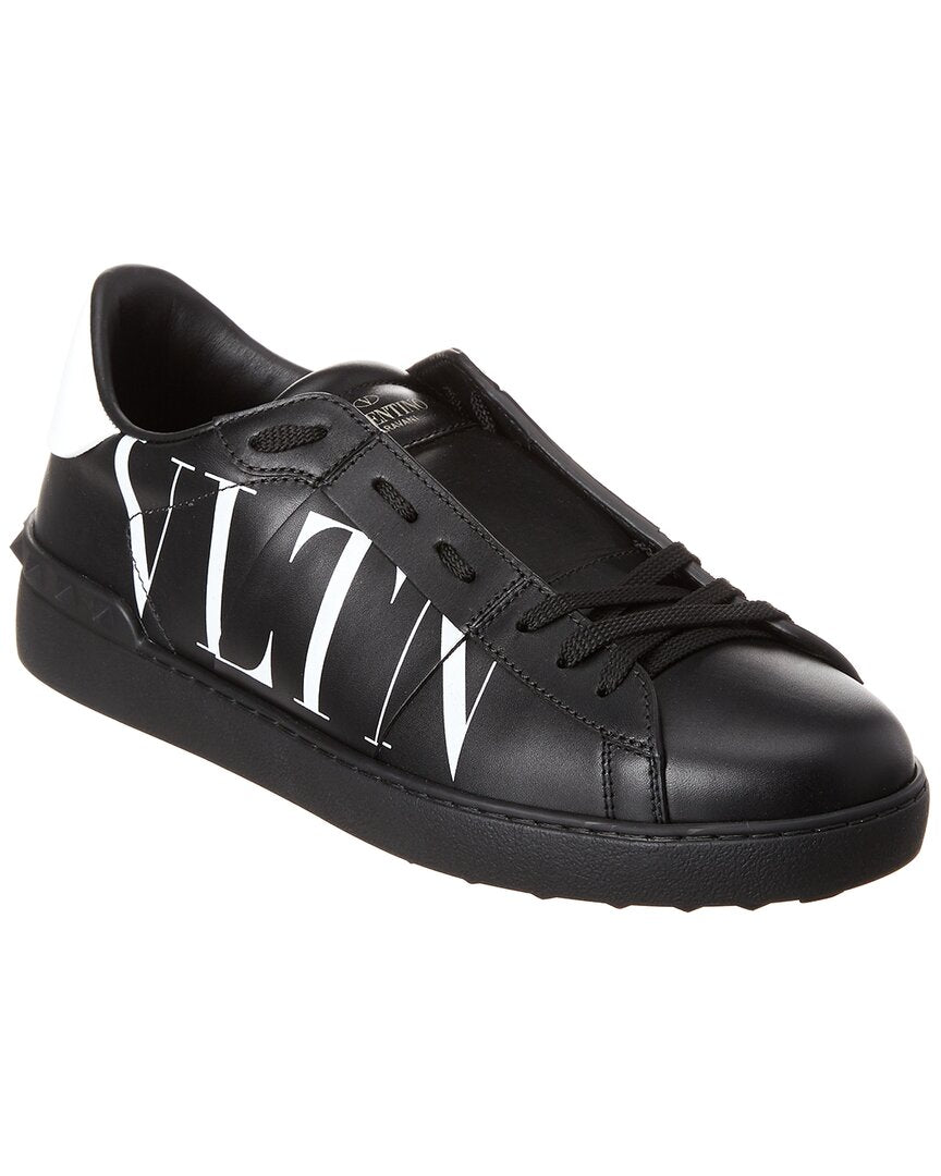Valentino Vltn Leather Open Sneaker Black