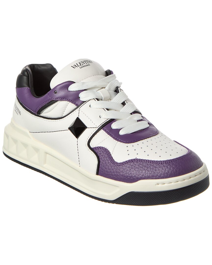 Valentino Roman Stud Leather Sneaker White