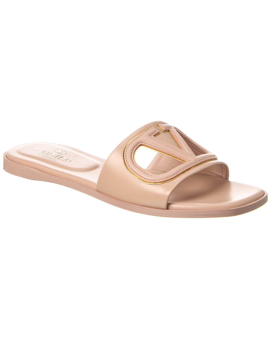Valentino Vlogo Cutout Leather Sandal Pink
