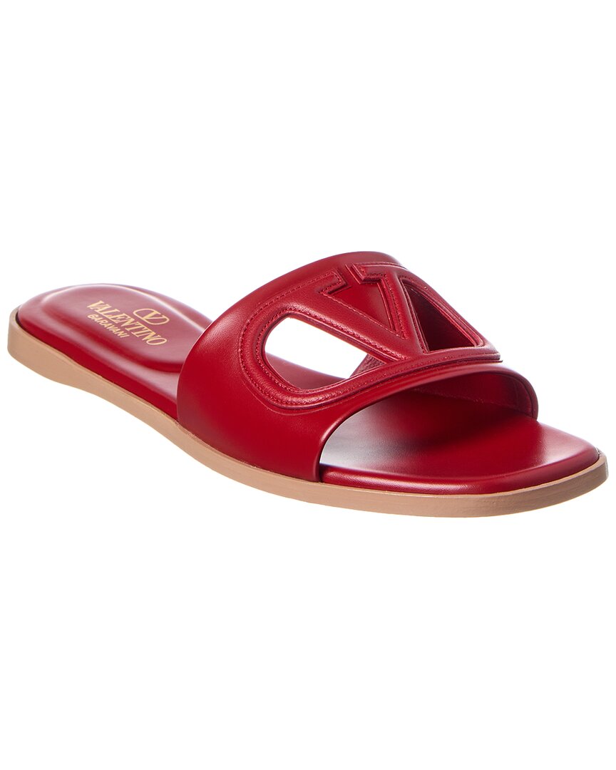 Valentino Vlogo Leather Sandal Red