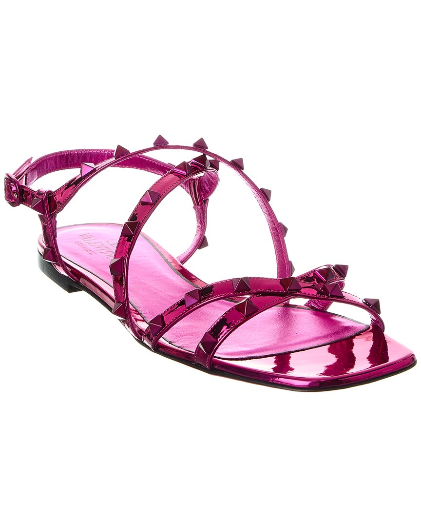 Valentino Rockstud Leather Sandal Pink